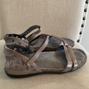 NAOT Metallic Adjustable Laser Cut Sandals Rose Gold Size 10-10.5 (41)
